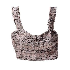 Wild Fable Bustier Crop Tank Top Camisole Pink Tweed XXL Festival Concert